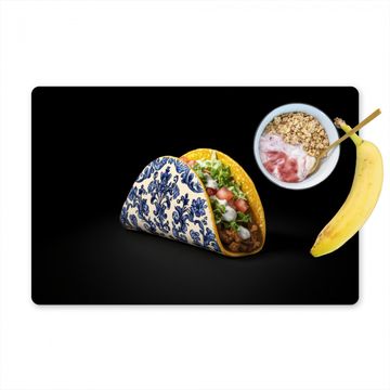 Placemat vinyl - Taco - Vlees - Salade - Delftsblauw - Motief