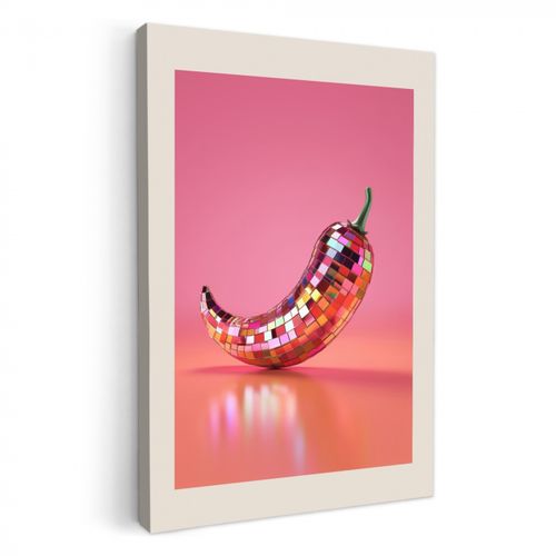 Canvas schilderij - Disco - Peper - Roze