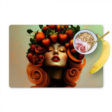 Placemat vinyl - Vrouw - Aardbeien - Kroon
