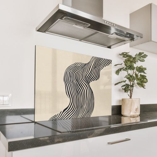 Spatscherm Aluminium - Golvend - Lijnen - Abstract - Silhouet