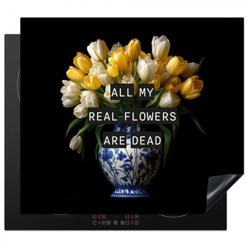 Inductie beschermer - Quotes - Bloem - Tulp - Geel