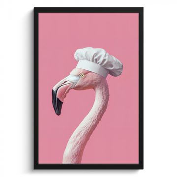 Poster met lijst - Flamingo - Roze - Koksmuts - Vogel