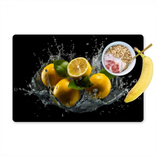 Placemat vinyl - Citroen - Fruit - Geel - Zwart
