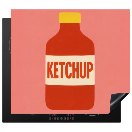 Inductie beschermer - Ketchup - Fles - Rood - Minimalistisch