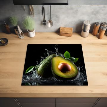 Inductie beschermer - Avocado - Groente - Bladeren - Water - Zwart - Groen
