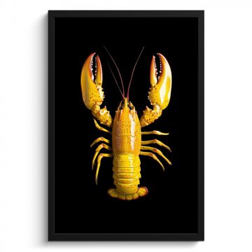 Poster met lijst - Kreeft - Geel - Stippen - Effen