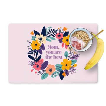 Placemat vinyl - Bloemenkrans - Kleurrijk - Moeder