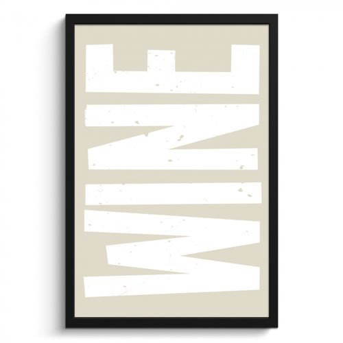 Poster met lijst - Wine - Japandi - Vintage - Wit