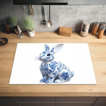 Inductie beschermer - Delftsblauw - Haasje - Wit