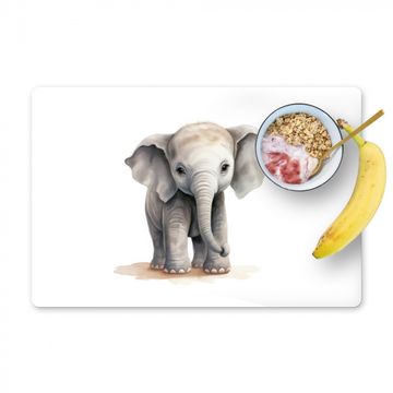 Placemat vinyl - Olifant - Dieren - Kinderen - Watercolor