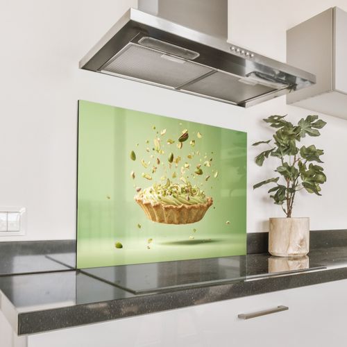 Spatscherm Aluminium - Pistache - Taart - Noten - Eten