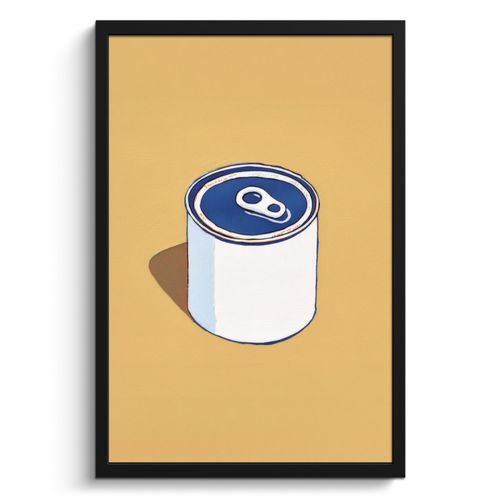 Poster met lijst - Blikje - Minimalistisch - Blauw - Illustratie