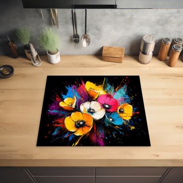 Inductie beschermer - Bloemen - Kleurrijk - Graffiti - Modern - Boeket