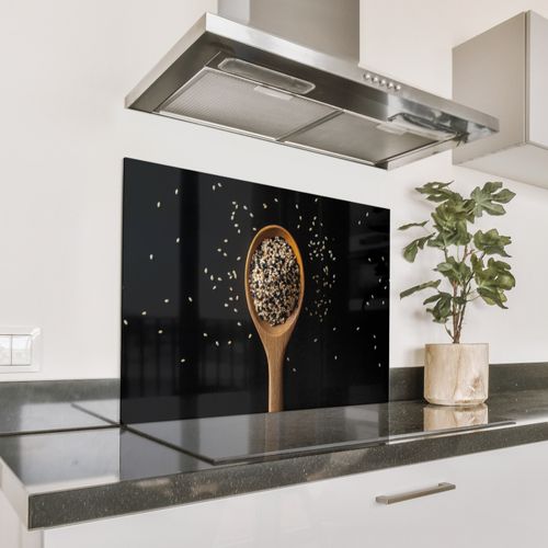 Spatscherm Aluminium - Sesam - Lepel - Zwart