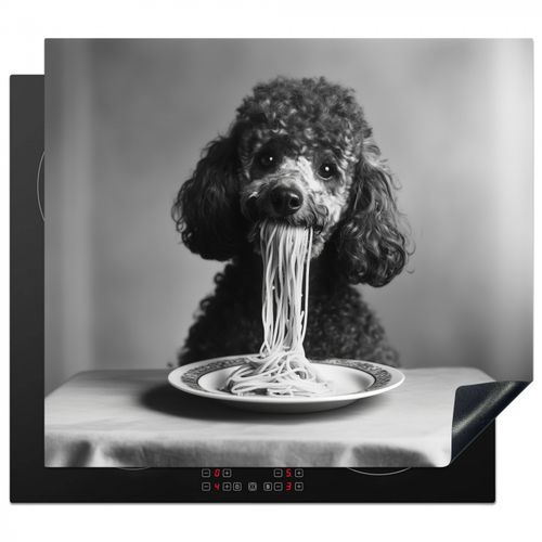 Inductie beschermer - Poedel - Hond - Zwart - Wit - Schattig - Pasta