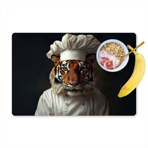 Placemat vinyl - Tijger - Kokskleding - Bruin