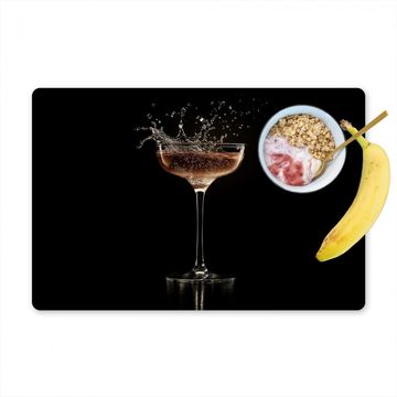 Placemat vinyl - Cocktail - Zwart - Spetters - Glas