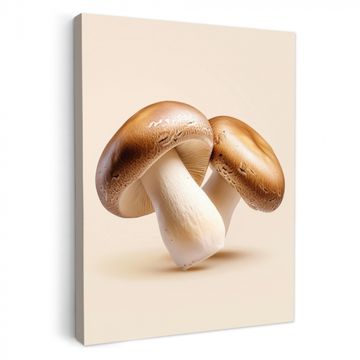 Canvas schilderij - Champignons - Zacht - Beige