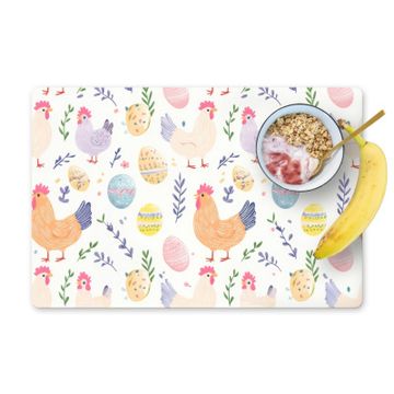 Placemat vinyl - Patroon - Kip - Paaseieren