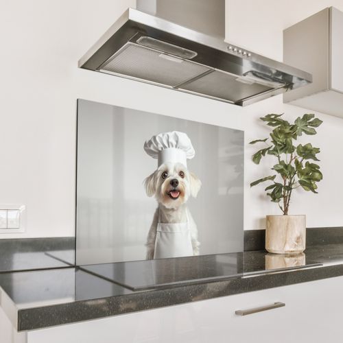 Spatscherm Aluminium - Hond - Wit - Kok