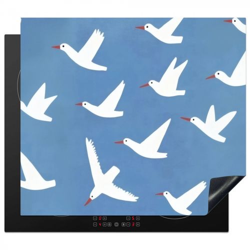 Inductie beschermer - Vogels - Wit - Patroon