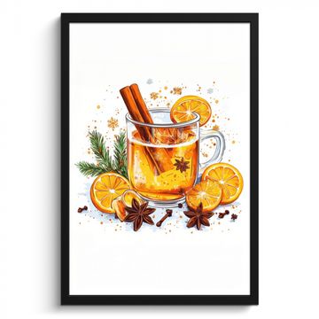 Poster met lijst - Warm - Thee - Oranje - Kaneel