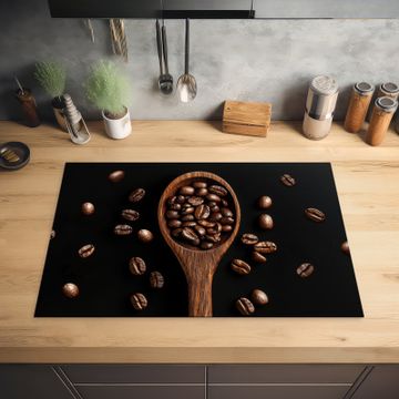 Inductie beschermer - Hout - Zwart - Koffiebonen