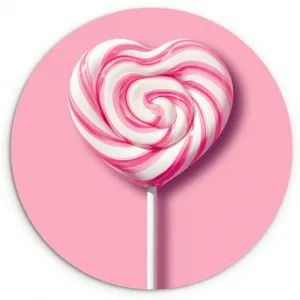 Muurcirkel - Snoep - Lolly - Hart- Roze