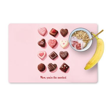 Placemat vinyl - Chocolaatjes - Hartvormig - Liefste