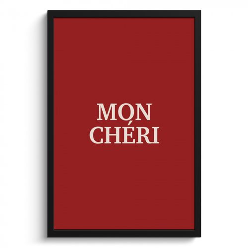 Poster met lijst - Rood - Frans - Quotes