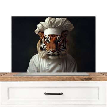Spatscherm Aluminium - Tijger - Kokskleding - Bruin