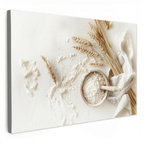 Canvas schilderij - Bloem - Hout - Tarwe