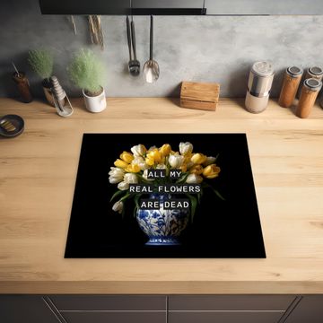 Inductie beschermer - Quotes - Bloem - Tulp - Geel