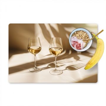Placemat vinyl - Wijn - Wijnglazen - Wit