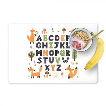 Placemat vinyl - Illustratie alfabet met vossen