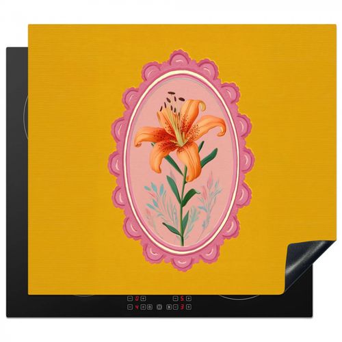 Inductie beschermer - Lelie - Oranje - Lijst - Ovaal
