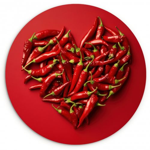 Muurcirkel - Pepers - Rood - Hart