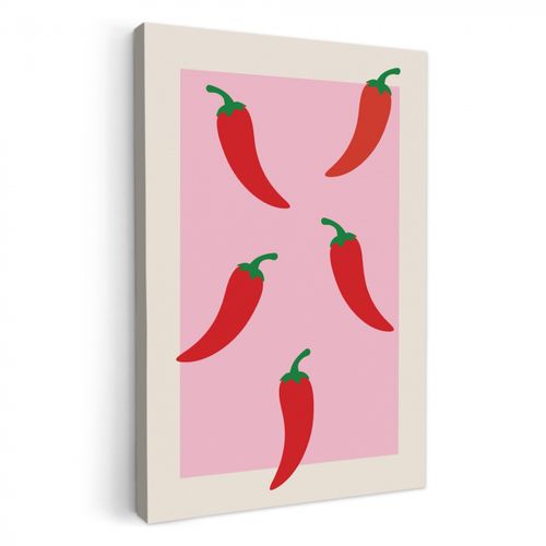 Canvas schilderij - Pepers - Rood - Illustratie