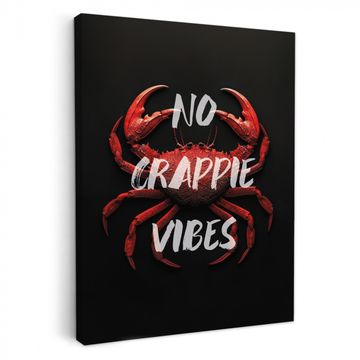 Canvas schilderij - Krab - Rood - Tekst - Zwart
