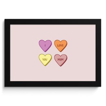 Poster met lijst - Hartjes - Pastel - Liefde - Moeder