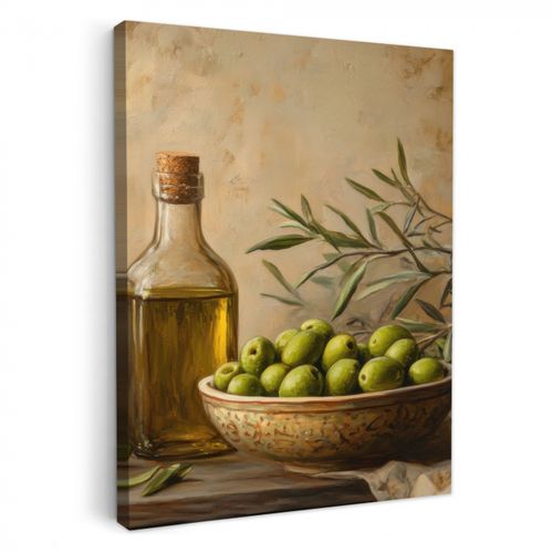 Canvas schilderij - Olijven - Stilleven - Vintage