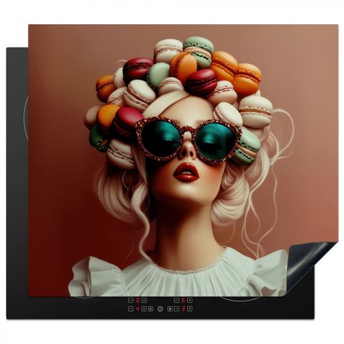 Inductie beschermer - Vrouw - Macarons - Bril