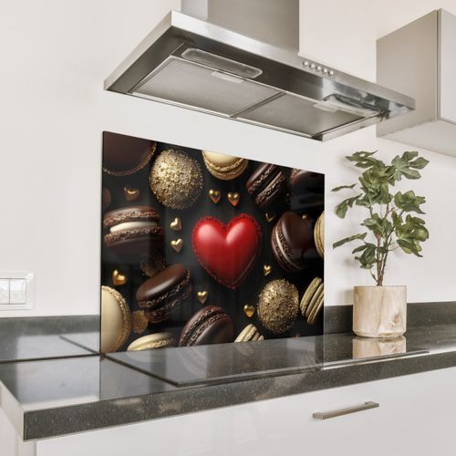 Spatscherm Aluminium - Macarons - Rood - Hart
