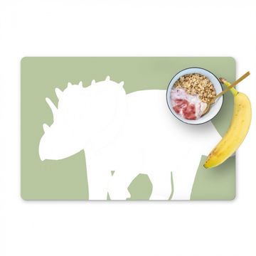 Placemat vinyl - Dino - Triceratops - Dinosaurus - Groen