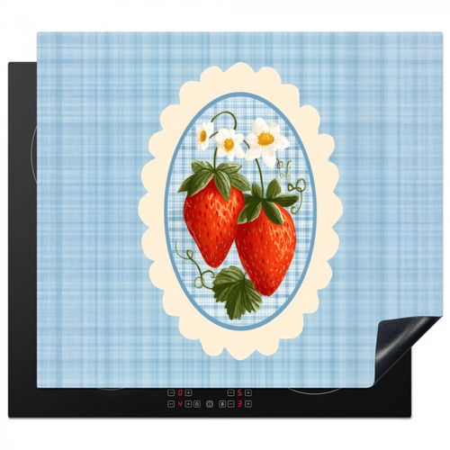 Inductie beschermer - Aardbeien - Lijst - Rood - Geruit