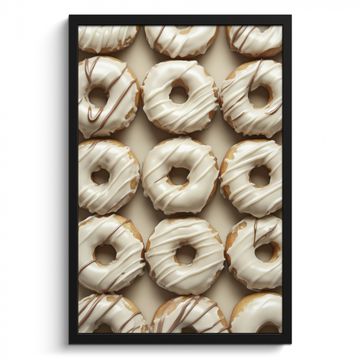 Poster met lijst - Donuts - Chocolade - Wit - Beige