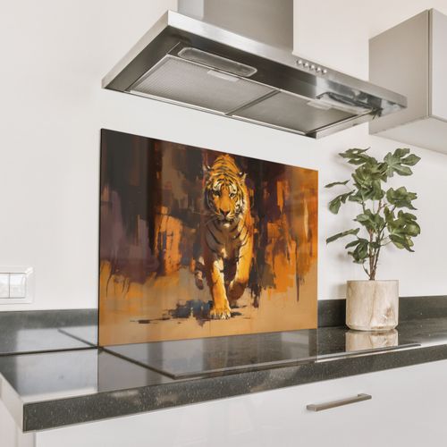 Tijger - Geschilderd - Oranje - Penseelstreken