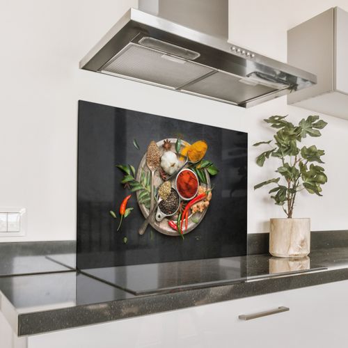 Kruidenmozaïek op Donker Canvas