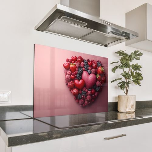 Spatscherm Aluminium - Fruit - Hartjes - Aardbeien - Frambozen - Bosbessen
