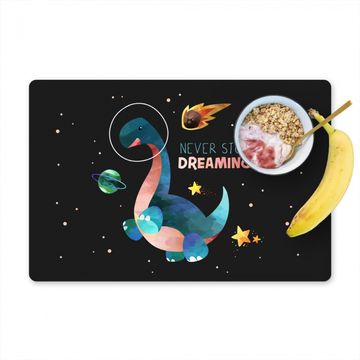Placemat vinyl - Quotes - Spreuken - 'Never stop dreaming' - Ruimte - Jongens - Kids - Kinderen
